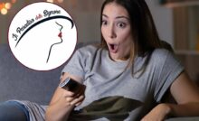 ragazza stupita e logo paradiso